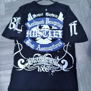 Blac Label PROJECT MAYHEM Mens M Gothic Letters Graphic Cotton Embroidered shirt